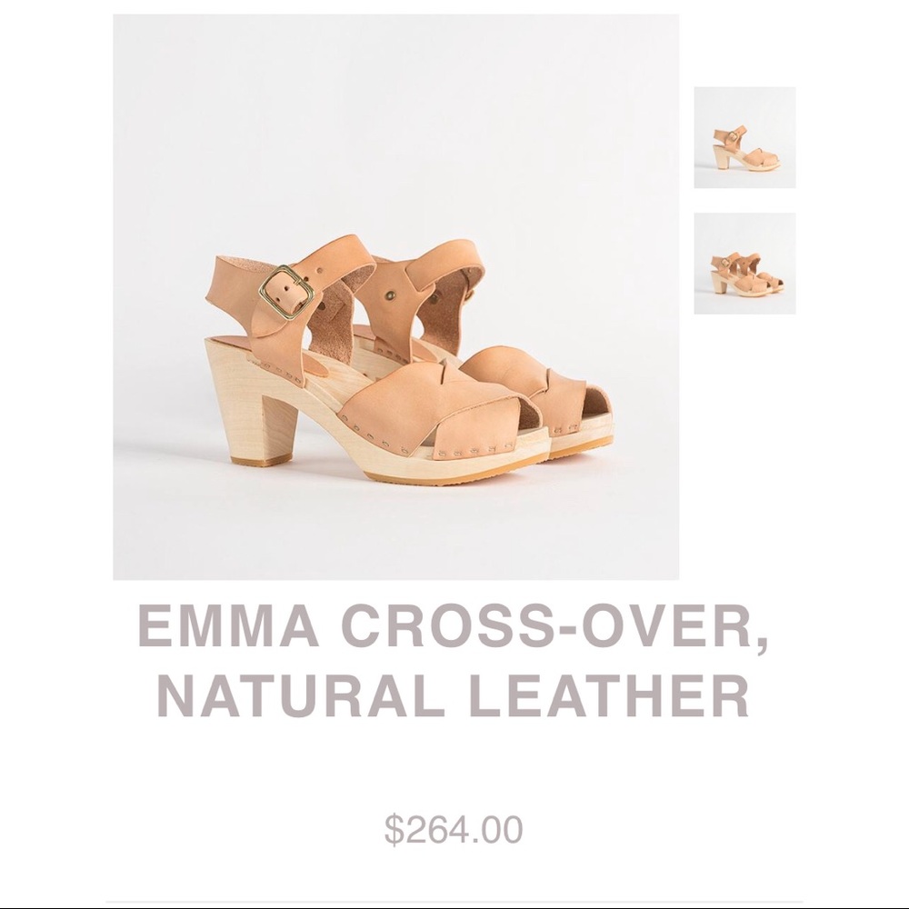Bryr Clogs - Emma Cross Over in Natural Leather